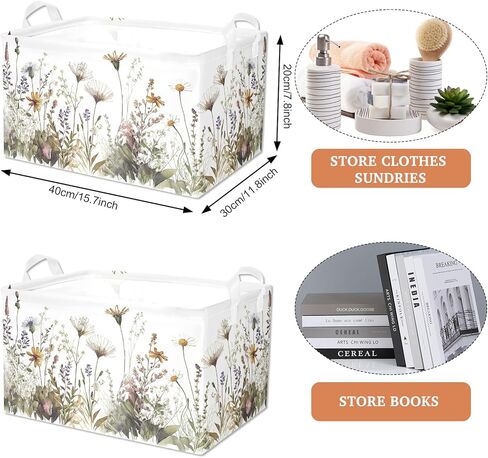 3 Pcs Pink Bow Storage Basket, Coquette Girls Rectangle Storage Bins Box with Handles, Bows and Chery Shelf Basket Ideal for Room Nursery Decor, Books, Organizing Clothes, Toys in Kuwait