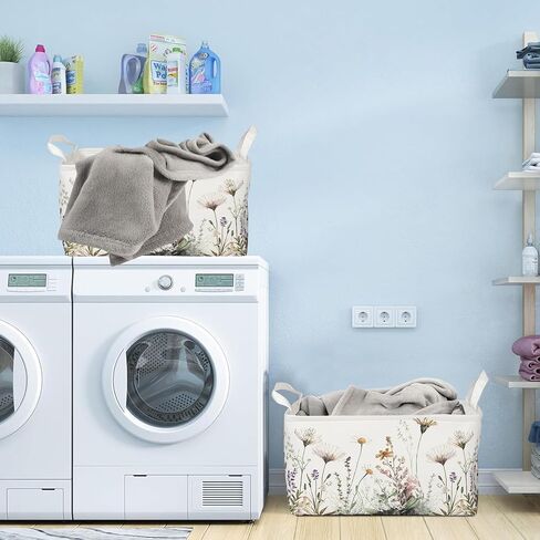 3 Pcs Pink Bow Storage Basket, Coquette Girls Rectangle Storage Bins Box with Handles, Bows and Chery Shelf Basket Ideal for Room Nursery Decor, Books, Organizing Clothes, Toys in Kuwait