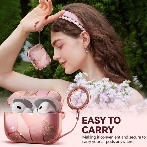with Safety Lock for AirPods 4 Case,Clear Floral Cute AirPod 4th Generation Case for Women Girly with Cleaner Kit and Keychain-Smiley Doodle in Saudi Arabia