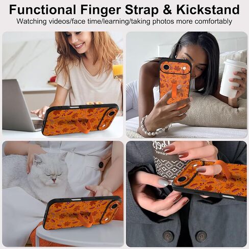 بالنسبة إلى iPhone 16 Pro Max Case مع حزام يدوي ، Kickstand ، علبة هاتف Leaopard Cool Cool Cool Coled Coled Case للنساء ، وغطاء حماية للكاميرا بالكامل ، والأسود in Kuwait