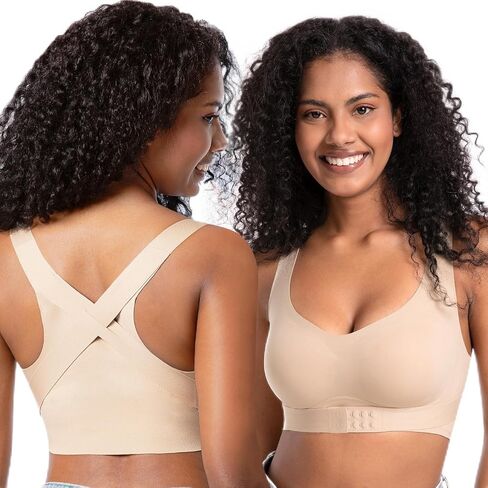 Posture Bra for Women Wireless Push Up Bralette Full Coverage Back Support Brasieres in Kuwait