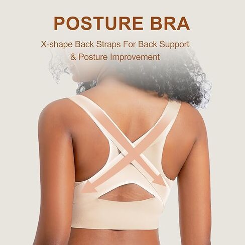 Posture Bra for Women Wireless Push Up Bralette Full Coverage Back Support Brasieres in Kuwait