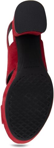 AEROSOLES Women's Camera Platform Heeled Sandal, Black Suede, 8.5 Wide in Saudi Arabia
