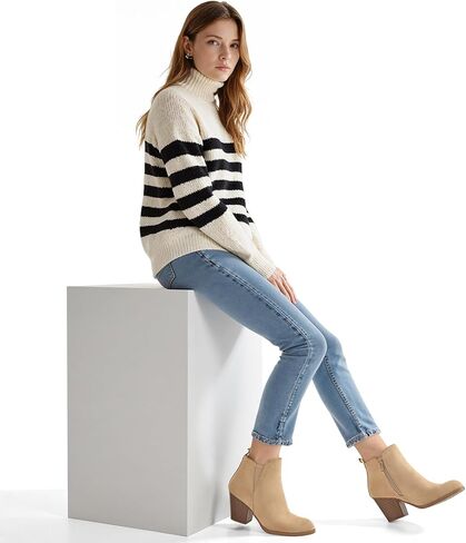 Mysoft Women's Onkle Boots v Cut Side Side Side Plant Careed Cykeny Cheel Booties with side zipper in Saudi Arabia