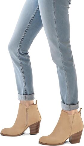 Mysoft Women's Onkle Boots v Cut Side Side Side Plant Careed Cykeny Cheel Booties with side zipper in Saudi Arabia
