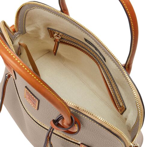 أكياس Dooney & Bourke Satchel للنساء ، حقيبة يد مقببة من جلد الحبوب مع حزام حقيبة Crossbody اختياري in Kuwait