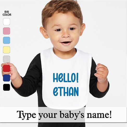 Bib Baby مخصصة - نص مخصص (من 1 إلى 3 أسطر) - Premium Infant Jersey Bib للحديدين الجدد in Kuwait