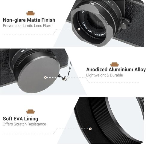 Metal Square X Half Lens Hood Sun Shade with Lens Cap for Fuji Fujifilm X Half Xhalf Digital Camera, Protective Cover Shading Hood Protector, Block Stray Light Reduce Flare - Silver in Saudi Arabia