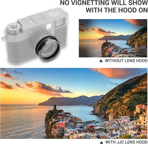 Metal Square X Half Lens Hood Sun Shade with Lens Cap for Fuji Fujifilm X Half Xhalf Digital Camera, Protective Cover Shading Hood Protector, Block Stray Light Reduce Flare - Silver in Saudi Arabia