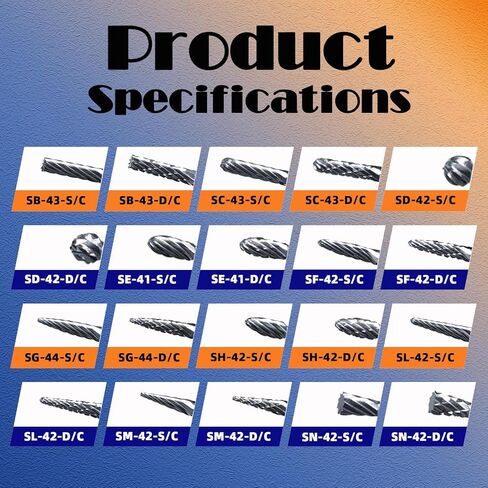 20pcs carbide ملف دوار مجموعة 1/8 "Shank Professional Carbide Bitt Bits Kit for Precision Metal/Wood Corving ، CNC Deburring & Jewelry Making in Kuwait