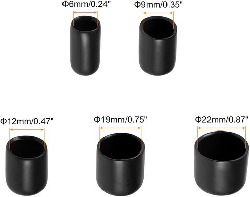 Screw Thread Protector Cover Rubber End Caps, [for Screw, Bolt] - 1/4" 3/8" 1/2" 3/4" 7/8" ID/Clear/25pcs in Saudi Arabia