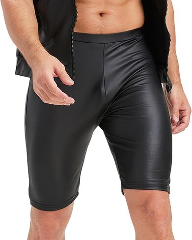 YUFEIDA Men's Faux Leather Boxers Classic Wetlook Elastic Latex Boxer Shorts in Saudi Arabia