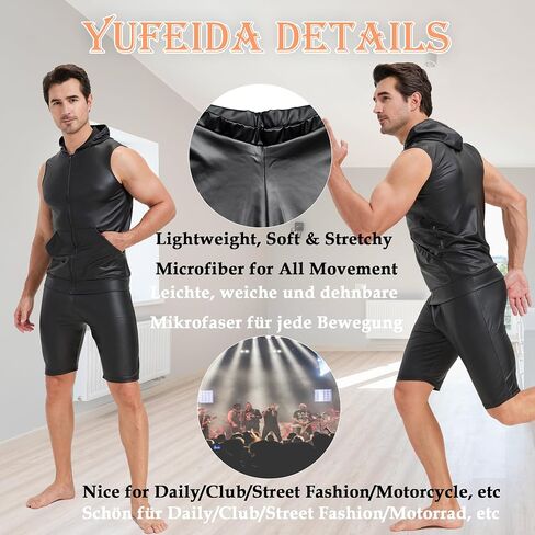 YUFEIDA Men's Faux Leather Boxers Classic Wetlook Elastic Latex Boxer Shorts in Saudi Arabia