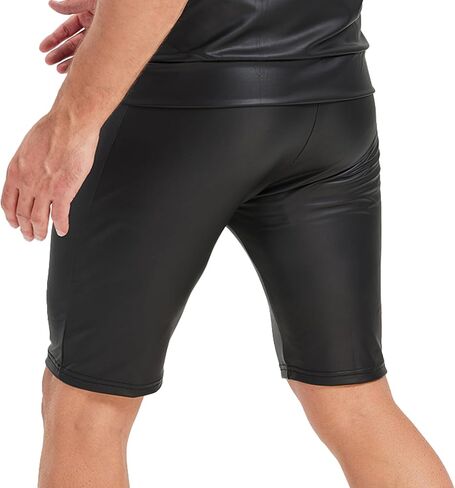 YUFEIDA Men's Faux Leather Boxers Classic Wetlook Elastic Latex Boxer Shorts in Saudi Arabia