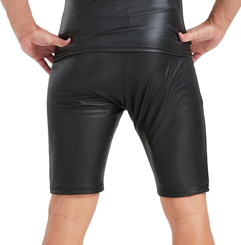 YUFEIDA Men's Faux Leather Boxers Classic Wetlook Elastic Latex Boxer Shorts in Saudi Arabia