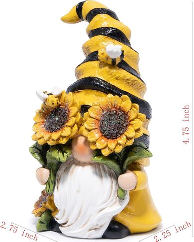 Hodao 3 PCS Bumble Bee Spring Gnome التماثيل ديكورات العسل Bee elf الحلي الدخنة العالمية النحل ديكور هدايا للمنزل ، الشرفة ، الفناء ، سرير زهرة في الهواء الطلق ، هدايا حديقة للنساء ، أمي ، أمي in Kuwait