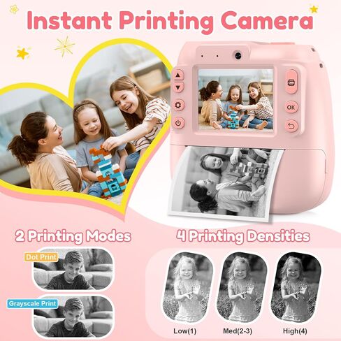 Instant Camera, Kids Camera Instant Print with 2.4 Inch Screen, Christmas Birthday Gifts for Girls Boys Age 3-12, Toddler Digital Print Toy for 3 4 5 6 7 8 9 10 Year Old,Front Rear Dual Selfie,Purple in Saudi Arabia