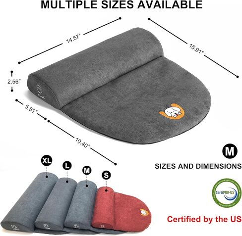Dog Bolster Pillow for Large Dogs, Benefit for Cervical Vertebra and Neck, Easy to Carry When Traveling, with High Resilience Foam, Machine Washable Cover＆Easy to Clean (Dark Gray, Large) in Saudi Arabia
