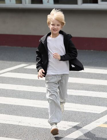 Patpat Boys zip up Black Hoodie سترة خفيفة الوزن-قميص من نوع Switshery طبقة الهواء مع سحاب كامل للأولاد من 6 إلى 12 عامًا in Saudi Arabia