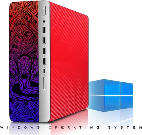 TechMagnet M83 COBRA RGB Gaming Desktop PC ، Intel Core I7 ، 16GB DDR4 RAM ، 512GB SSD ، GT 1030 GRATHS ، شاشة منحنية 24 بوصة ، مجموعة RGB ، كاميرا ويب ، Windows 11 Pro - Carbon Red (READED) in Kuwait