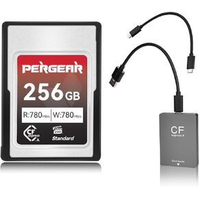 بطاقة ذاكرة Pergear 256GB CFexpress Type A، سرعة قراءة تصل إلى 780 ميجابايت/ثانية وسرعة كتابة 780 ميجابايت/ثانية لتسجيل 4K 120P، 8K 30P (سلسلة قياسية)، متوافقة مع كاميرات Sony Alpha وFX in Kuwait