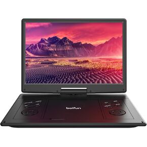 مشغل DVD محمول BOIFUN مقاس 15.7 بوصة مع شاشة عالية الدقة مقاس 14.1 بوصة، وبطارية قابلة لإعادة الشحن لمدة 5 ساعات، ودعم إدخال HDMI، ومزامنة التلفزيون، وUSB، وبطاقة SD وتنسيقات أقراص متعددة، ومكبر صوت مزدوج، أسود غير لامع غني in Kuwait