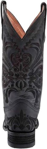 Corral Boots Women's All Black Tooled Inlay Square Toe Boots in Saudi Arabia