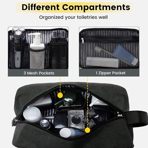 Vorspack Toiletry Bag for Men - Large Dopp Kit for Travel Water Resistant Travel Bag for Toiletries Accessories Lightweight Toiletries Bag - Black in Saudi Arabia