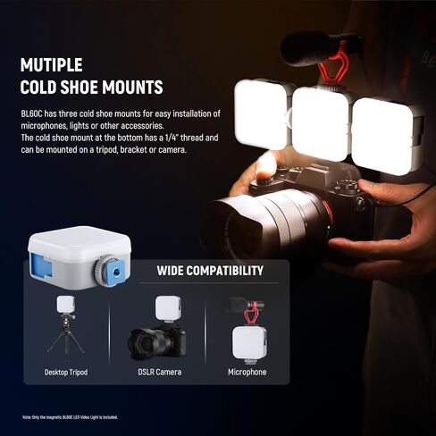NEEWER Basics RGB Video Light, 8W 2700K-7500K Portable Full RGB Colors 18 Scenes CRI97, 4000mAh Rechargeable Metal Small LED Camera Panel Lighting for DSLR Tripod Streaming Video Recording, SL90C in Saudi Arabia