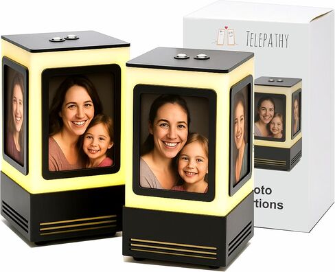 Telepathy® - Friendship Lamp® مع 4 صور قابلة لإدراج - لا حاجة للاشتراك | أضواء Wi-Fi لمسافات طويلة (مجموعة من 2) in Saudi Arabia