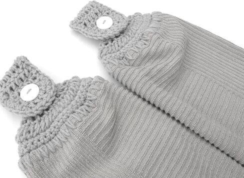 SOLID TERRY CLOTH TOWELS - 2 CROCHET TOP HANGING KITCHEN TOWELS (AZURE BLUE) in Saudi Arabia