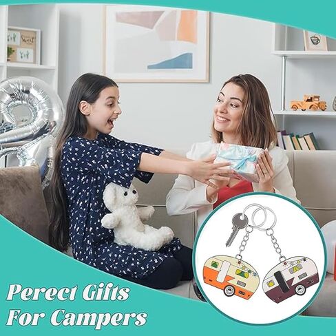 Camper Keychain, Upgraded Double-Side Metal Camping Key chain, Couples RV Accessories Set of 2 for Men Women in Kuwait