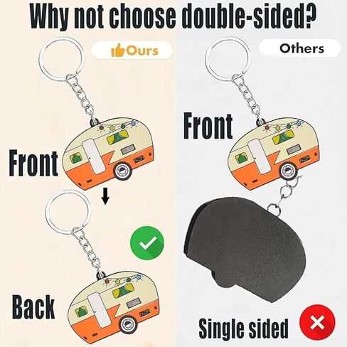 Camper Keychain, Upgraded Double-Side Metal Camping Key chain, Couples RV Accessories Set of 2 for Men Women in Kuwait