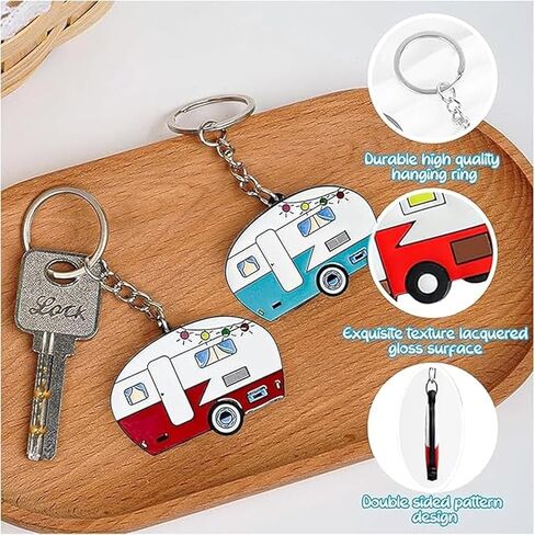 Camper Keychain, Upgraded Double-Side Metal Camping Key chain, Couples RV Accessories Set of 2 for Men Women in Kuwait