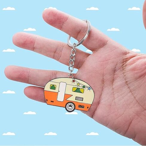Camper Keychain, Upgraded Double-Side Metal Camping Key chain, Couples RV Accessories Set of 2 for Men Women in Kuwait