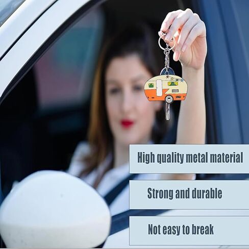 Camper Keychain, Upgraded Double-Side Metal Camping Key chain, Couples RV Accessories Set of 2 for Men Women in Kuwait