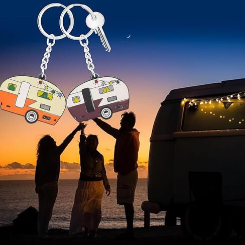 Camper Keychain, Upgraded Double-Side Metal Camping Key chain, Couples RV Accessories Set of 2 for Men Women in Kuwait