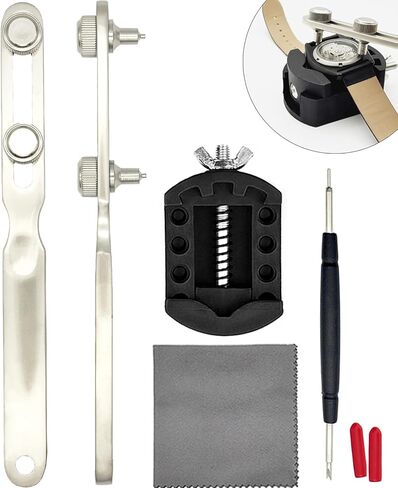 Watch Case Back Remover Tool, Adjustable Watch Wrench for Threaded Back Covers Watchmaker Repair Kit for Battery Replacement in Saudi Arabia