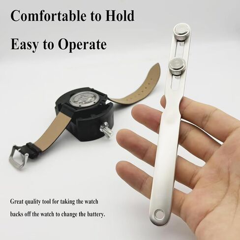 Watch Case Back Remover Tool, Adjustable Watch Wrench for Threaded Back Covers Watchmaker Repair Kit for Battery Replacement in Saudi Arabia