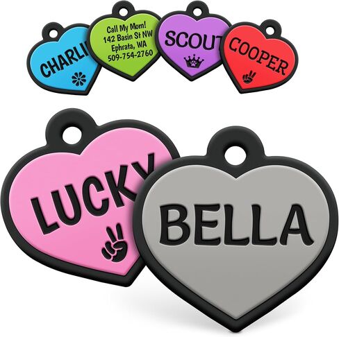 GoTags Silicone Dog Tags, Soundless Pet Tag, Personalized Silent Tag Engraved for Pets with Cute Custom Designs, for Dogs and Cats, (Bone, Blue) in Saudi Arabia