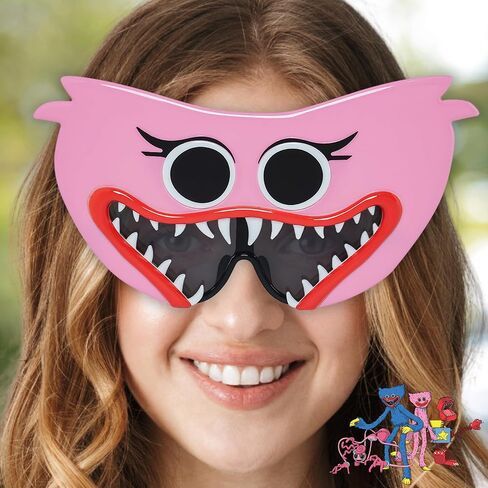 Sun-Staches Official Poppy's Playtime Sunglasses | Kissy Missy or Huggy Wuggy Costume Accessory | One Size Fits Most Kids in Saudi Arabia