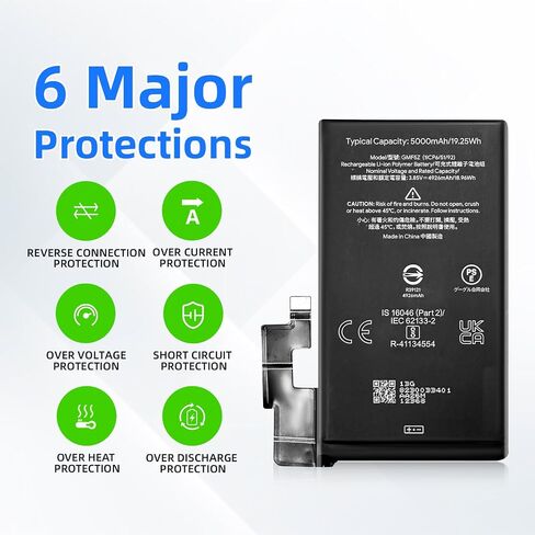 SHENMZ Pixel 8 pro Battery, 5050mAh High Capacity New 0 Cycle Replacement Battery for HTC Google Pixel 8 Pro Model GUKD8 GC3VE PN:Google G949-00704-01 with Repair Tool Kits in Saudi Arabia