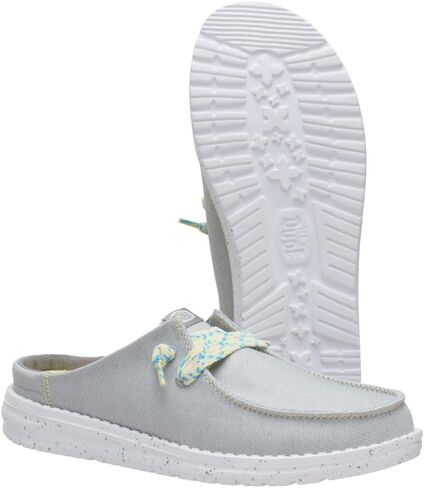 HEYDUDE Wendy Slip Friendship Lace Grey Size 8, Womens Shoes, Slip-on Mules, Comfortable & Light-Weight in Saudi Arabia