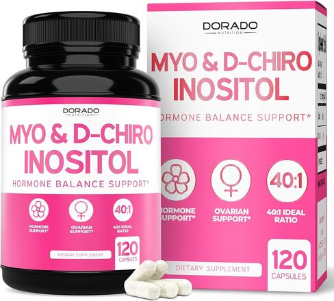 مسحوق ملحق Myo-inositol & D-Chiro inositol (2050mg لكل خدمة مثالية 40: 1 نسبة Myo Inositol ، 30 يومًا) للتوازن الهرموني لصحة النساء والمبيض-تم اختبار طرف ثالث ، نباتي وولايات المتحدة الأمريكية in Kuwait
