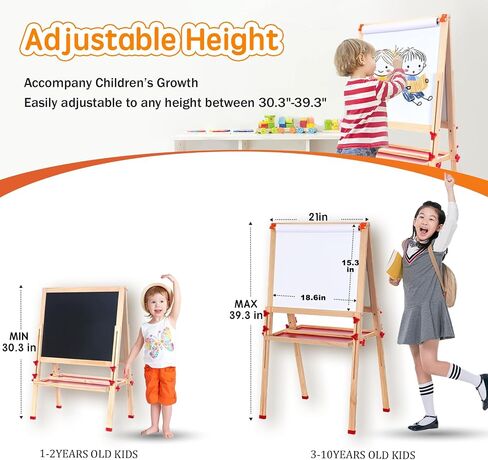 Art Art Easel For Kids ، Kids Kids Easel السريع للأطفال الصغار 3،4،5،6،7،8،9،10 سنة ، واصلي من جانب مزدوج مع إكسسوارات الرسم ، والهدايا والرسم للبنين والبنات in Kuwait