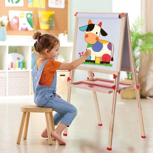 Art Art Easel For Kids ، Kids Kids Easel السريع للأطفال الصغار 3،4،5،6،7،8،9،10 سنة ، واصلي من جانب مزدوج مع إكسسوارات الرسم ، والهدايا والرسم للبنين والبنات in Kuwait