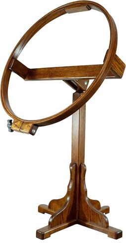 Dutchcrafters Solid Oak Wood 22 بوصة مستديرة كبيرة لحاف كبير الإمالة مع حامل ، إطار خياطة اللحف بالخياطة اليدوية - Amish Made in America (الجوز المتوسط) in Saudi Arabia