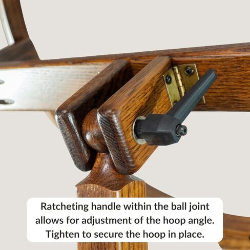 Dutchcrafters Solid Oak Wood 22 بوصة مستديرة كبيرة لحاف كبير الإمالة مع حامل ، إطار خياطة اللحف بالخياطة اليدوية - Amish Made in America (الجوز المتوسط) in Saudi Arabia
