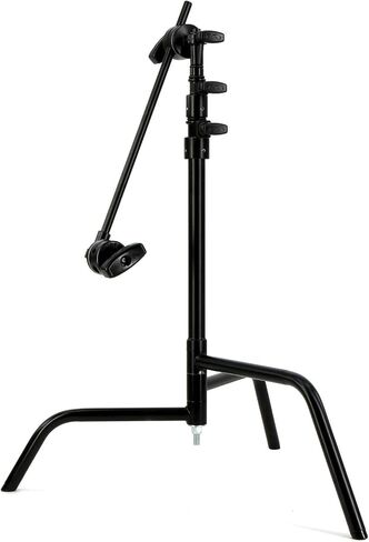 Matthews C-Stand 20 "مع قاعدة قابلة للطي محملة الربيع ، رأس القبضة والذراع-Chrome Finish-Studio Lighting Stand للمصورين ومصانع الأفلام ومبدعي المحتوى in Kuwait