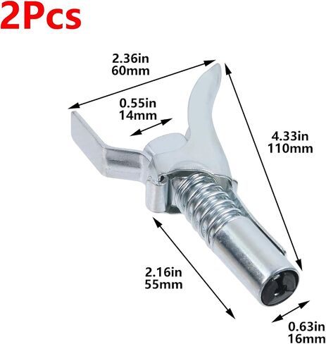 Geesatis 1pcs Mini Grease Gun ، Air Tool Grease Gun ، عملية واحدة ، من نوع الدفع ، فوهة الإبرة ، فضية in Kuwait